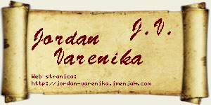 Jordan Varenika vizit kartica